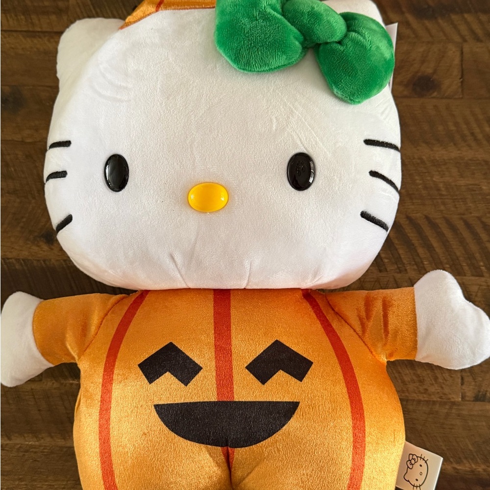 Hello Kitty Pumpkin Costume Plush with Green Bow